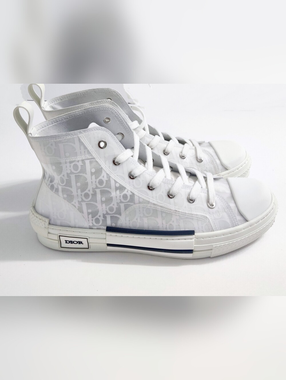 Dior Italian Made Men's High-Top Sneakers. Size 46 EU. 12.5-13 US. Pre-owned. - Picture 2 of 10